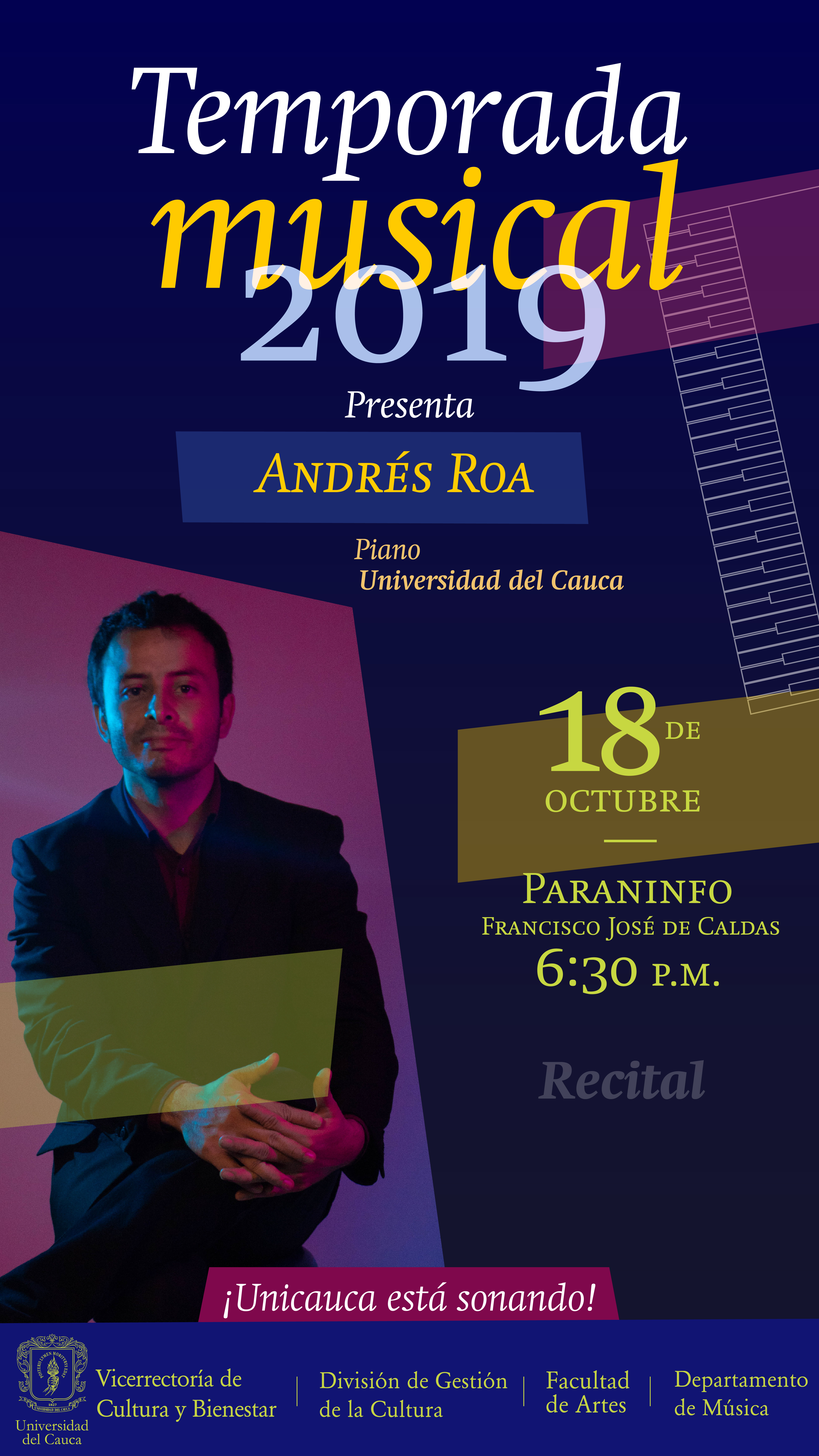 Concierto Andrés Roa. Piano Universidad del Cauca