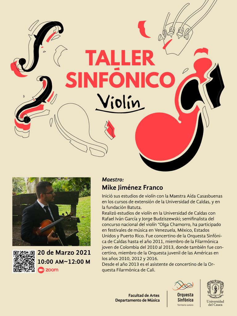 Taller Sinfónico con Mike Jiménez, Violín. 